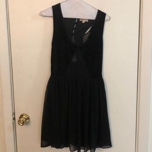 Velvet with mesh cutout dress